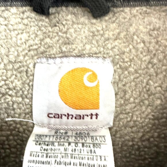 Carhartt Jacket Duck Canvas Fade C61 Sandstone Fleece Lined Chore Heavy Duty - Picture 5 of 16